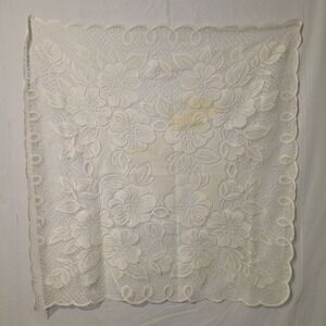 Vintage Polyester Doily, Small Tablecloth For Accent Table‎ 35 Inch By 35 In